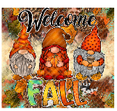 Welcome Fall Gnomes Full Color Skinny Tumbler Wrap 30oz